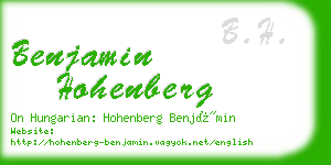 benjamin hohenberg business card
